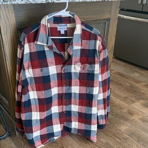 Carhartt Red and Navy Plaid Flannel Shirt XL original fit